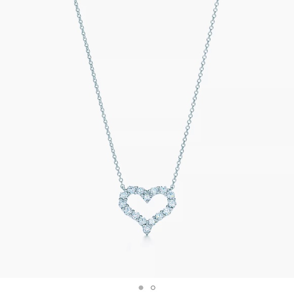 Tiffany Diamond Heart Platinum necklace - Picture 1 of 5